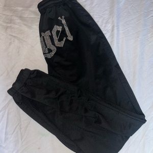 SHEIN blinged butt women’s pants. Black and silver. xs